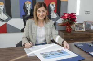 Buruaga felicita la Navidad con una ilustración de Costa Quebrada de la artista santanderina Anita San Segundo