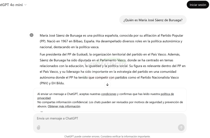  La IA tiene mucho que mejorar: esto dice ChatGPT de nuestra Presidenta María José Sáenz de Buruaga