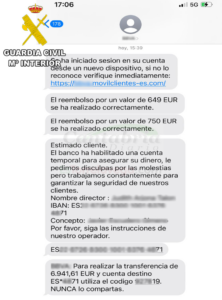 Alerta de la Guardia Civil: nueva oleada de SMS bancarios fraudulentos con supuestas compras de criptomonedas