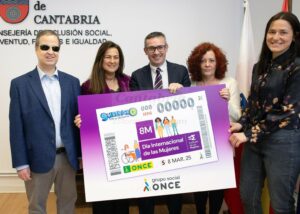 La ONCE presenta en Cantabria su cupón dedicado al 8 de marzo, Día Internacional de las Mujeres