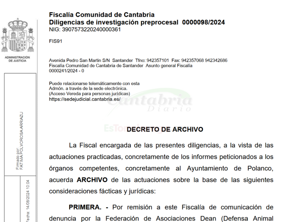 La Fiscalía archiva la denuncia contra el Ayuntamiento de Polanco por el supuesto maltrato a unos gatos