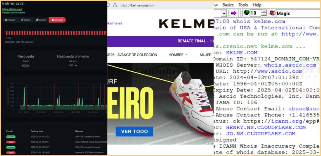 Tebas se cargó la web de Kelme, marca de ropa deportiva inaccesible durante los bloqueos masivos a CloudFlare