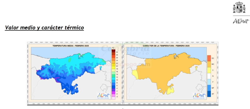 Febrero fue muy cálido y muy seco en Cantabria